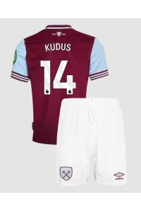 Fotbalové Dres West Ham United Mohammed Kudus #14 Dětské Domácí Oblečení 2024-25 Krátký Rukáv (+ trenýrky)